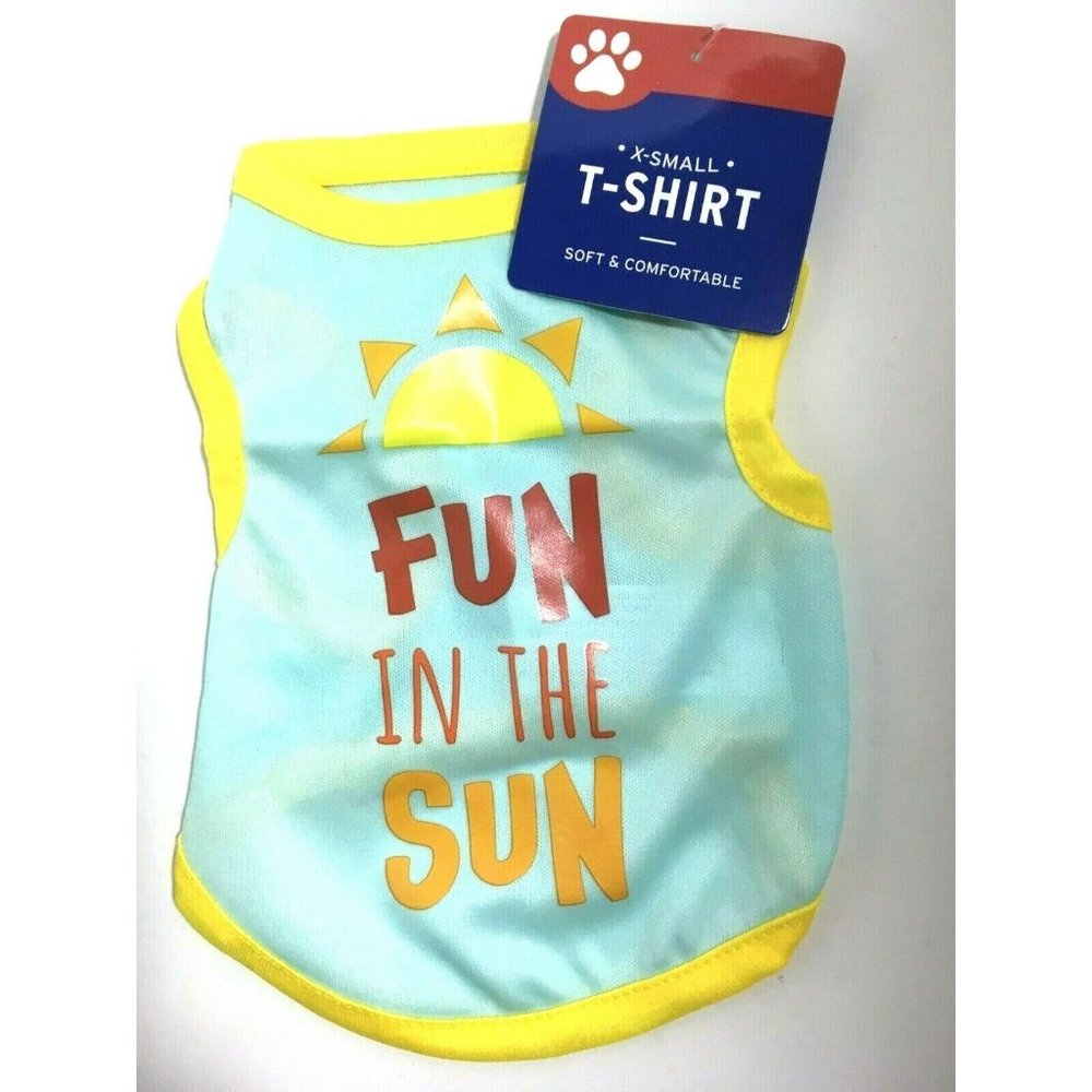 X-Small Pet Dog Cat Blue T-Shirt  Fun in the Sun NEW 21PT009